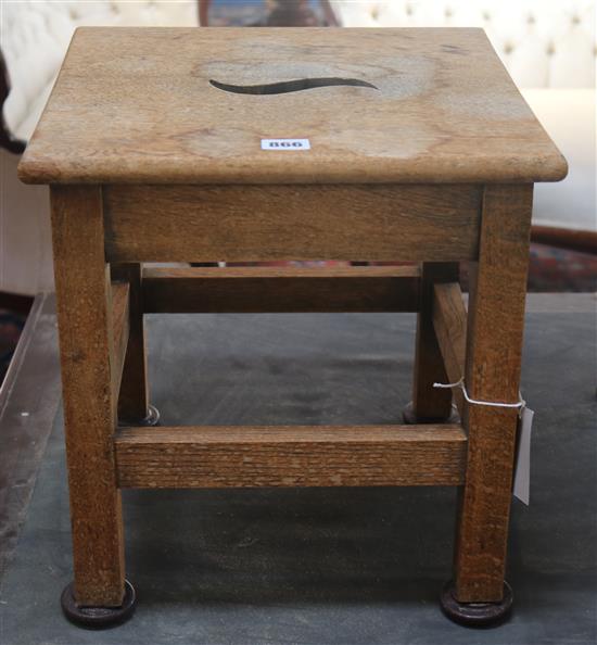 Two oak stools W.35cm